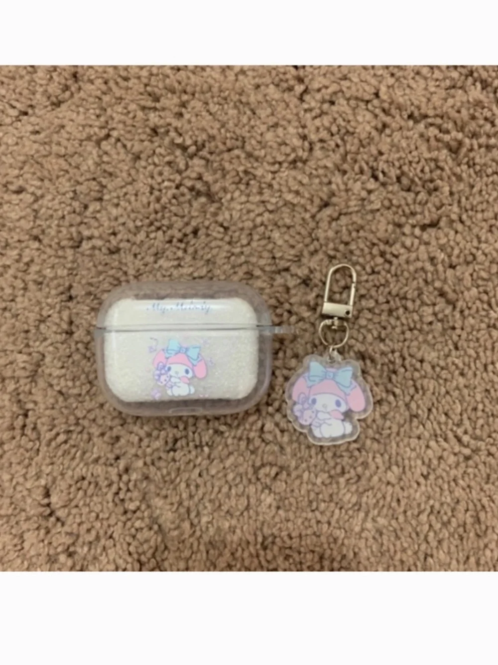2items.AirPods 1/2/pro1 trasparent cartoon silicone Earphone Case Cover Keychain